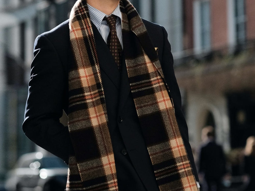 Brown Men's Scarves, Stylish Italian-Made Wool Scarves