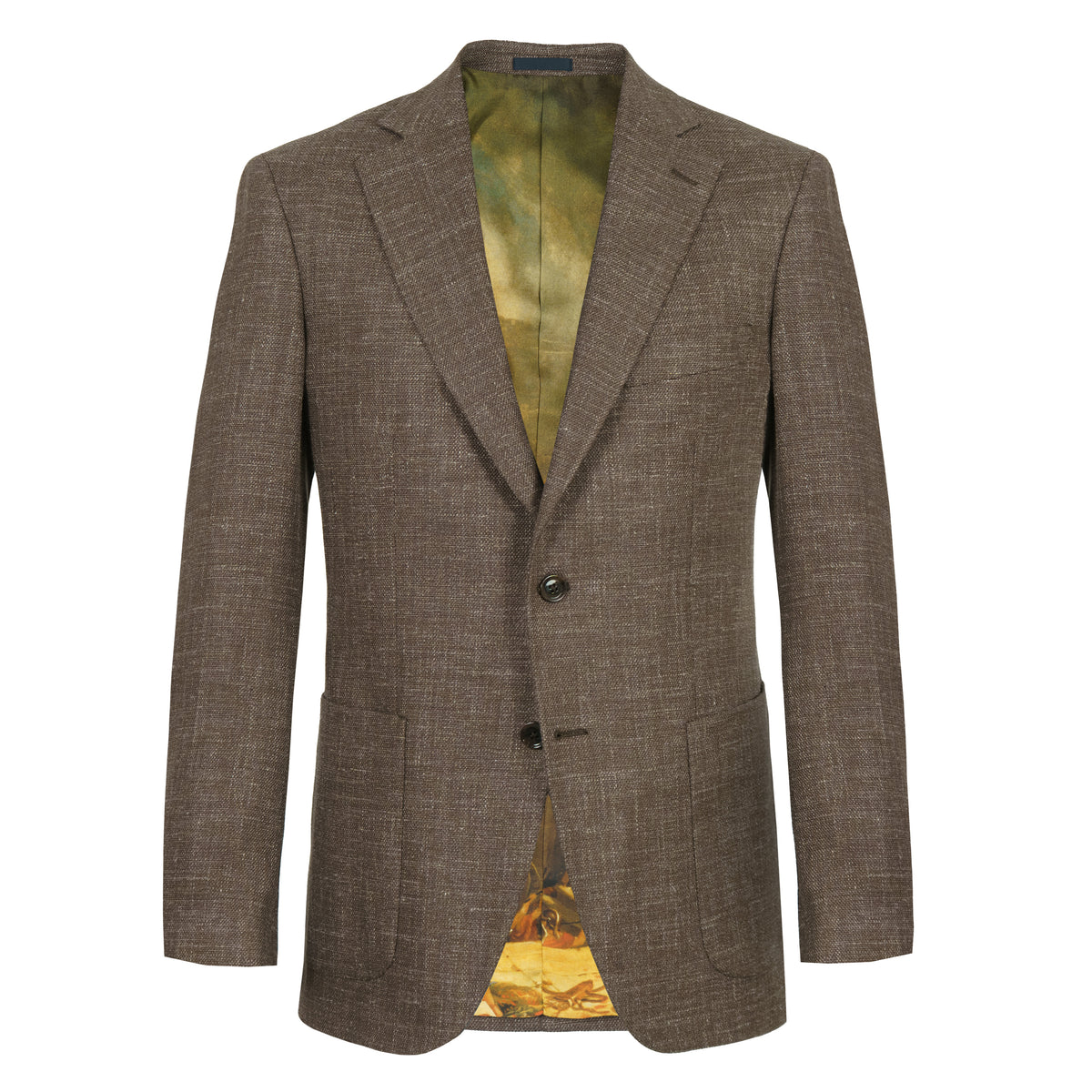 Dark-Brown Hopsack Wool Blend Jacket – Rampley and Co