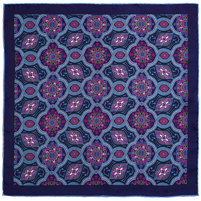Blue And Pink Paisley Pocket Square