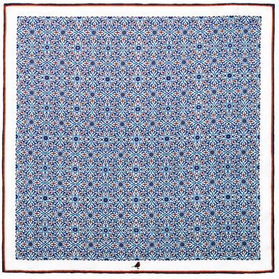 Blue Arabesque Tile Pocket Square
