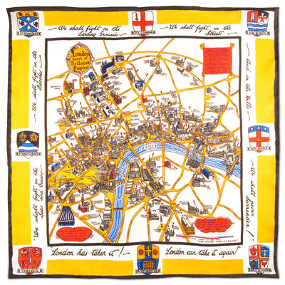 London WWII Bombings Museum of London Pocket Square