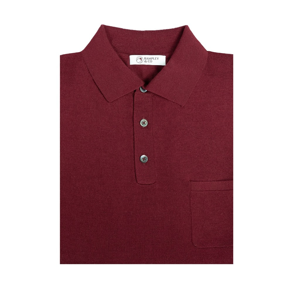 Maroon Merino Wool Polo Shirt Rampley and Co