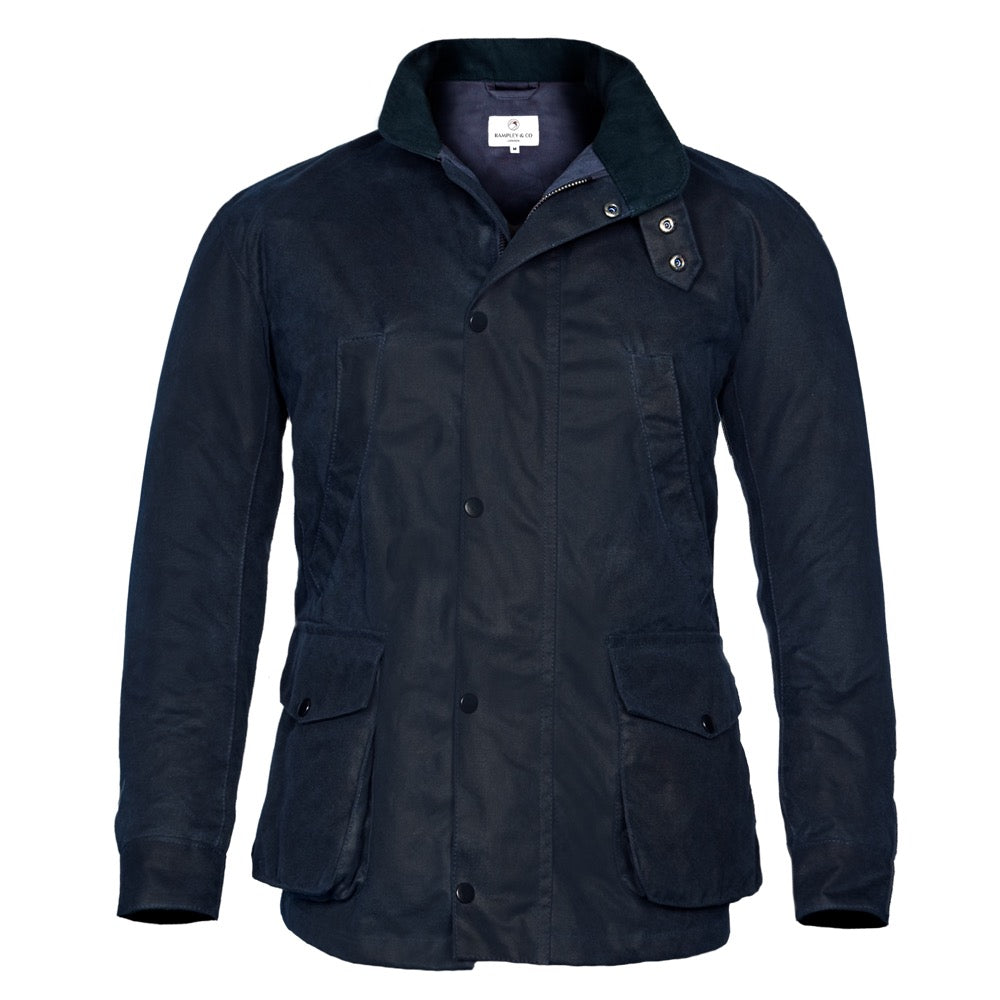 The Holbrook - Navy Wax Jacket – Rampley and Co