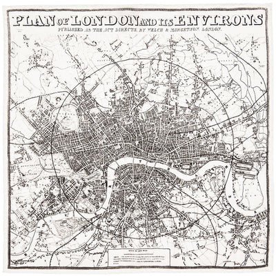 Plan of London and its Environs Handkerchief Product Shot