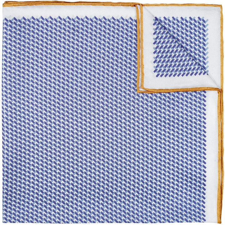 Blue Geometric Silk Pocket Square