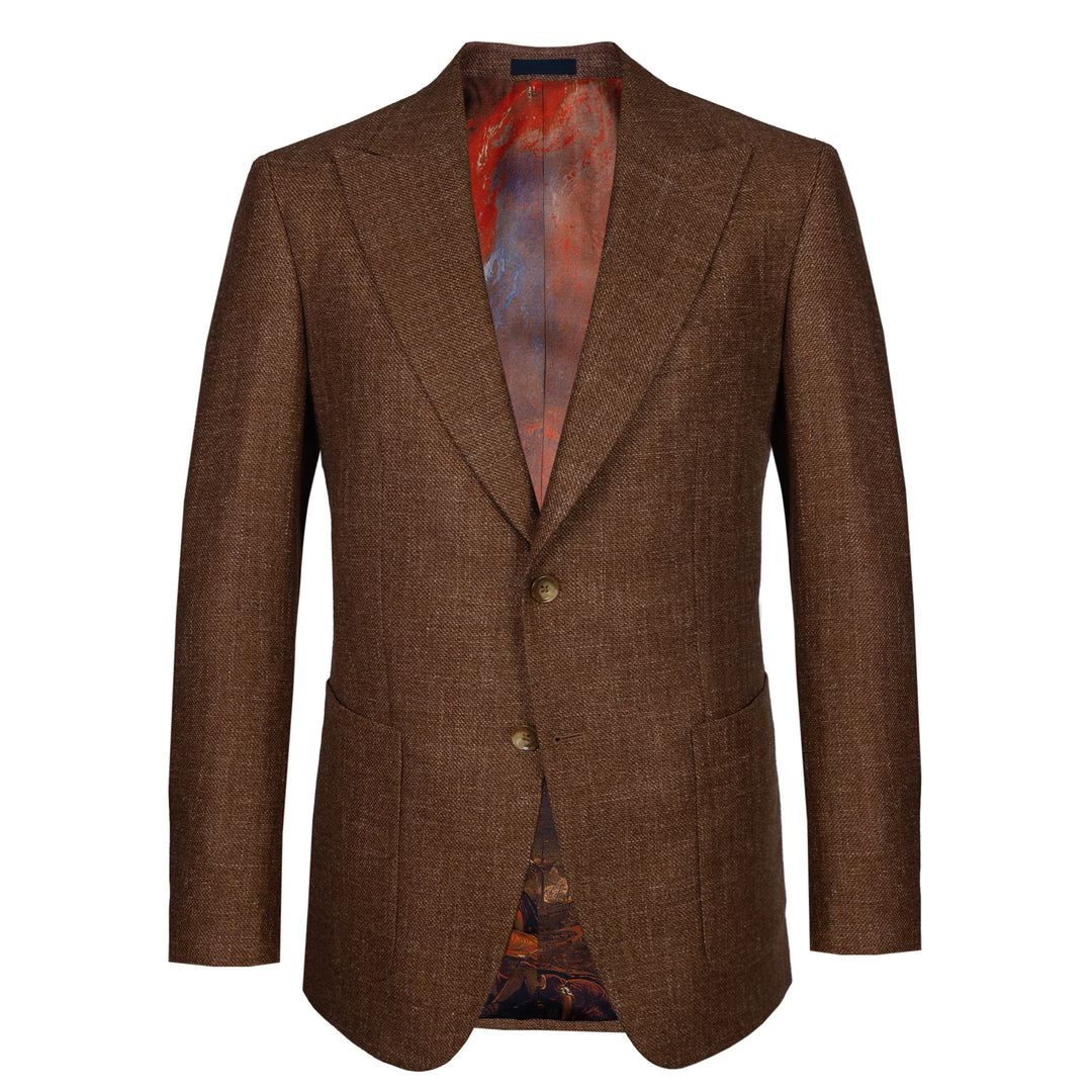 Chestnut-Brown Hopsack Wool Blend Jacket – Rampley and Co