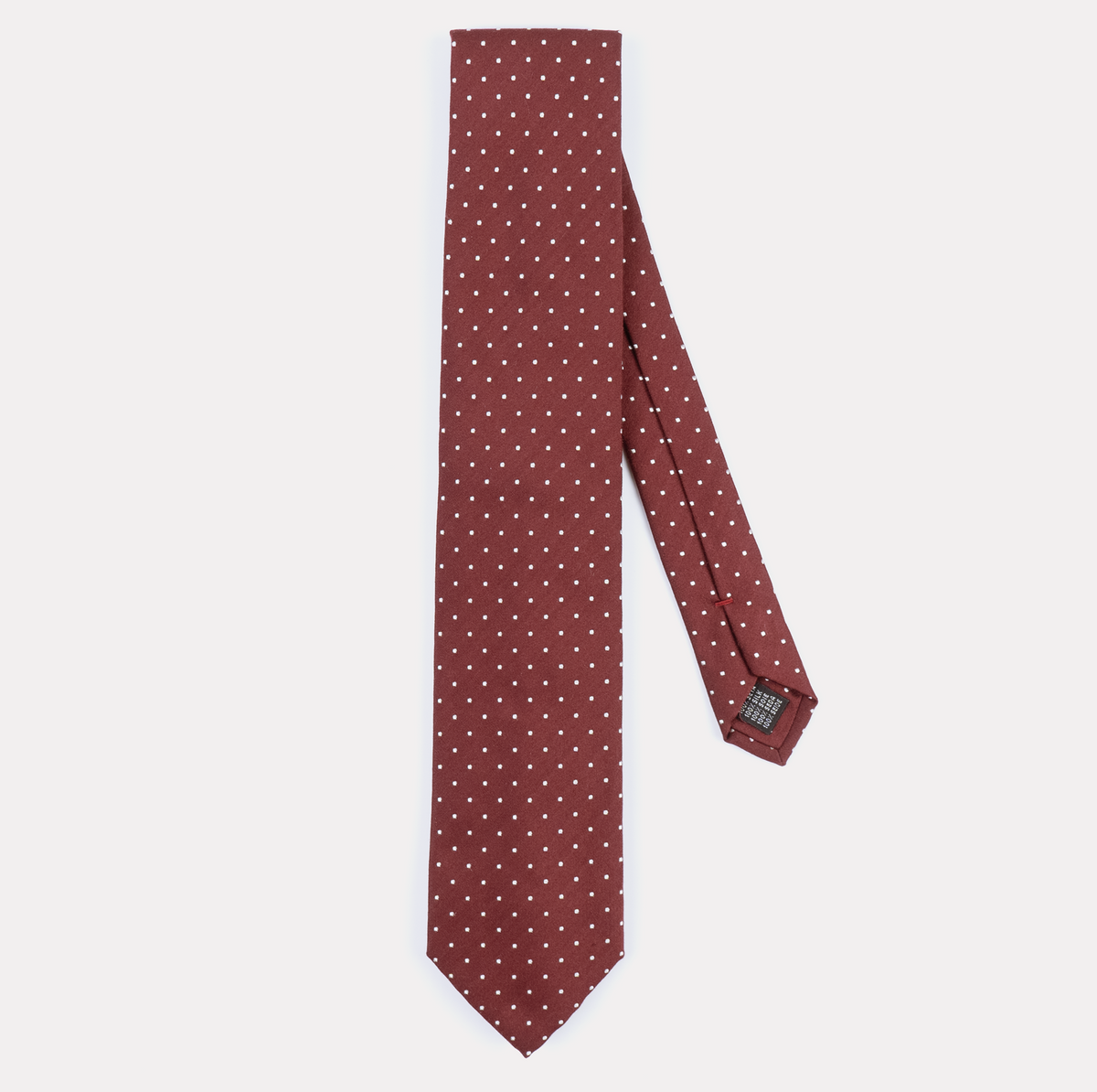 Burgundy & White Micro Dot Silk Tie