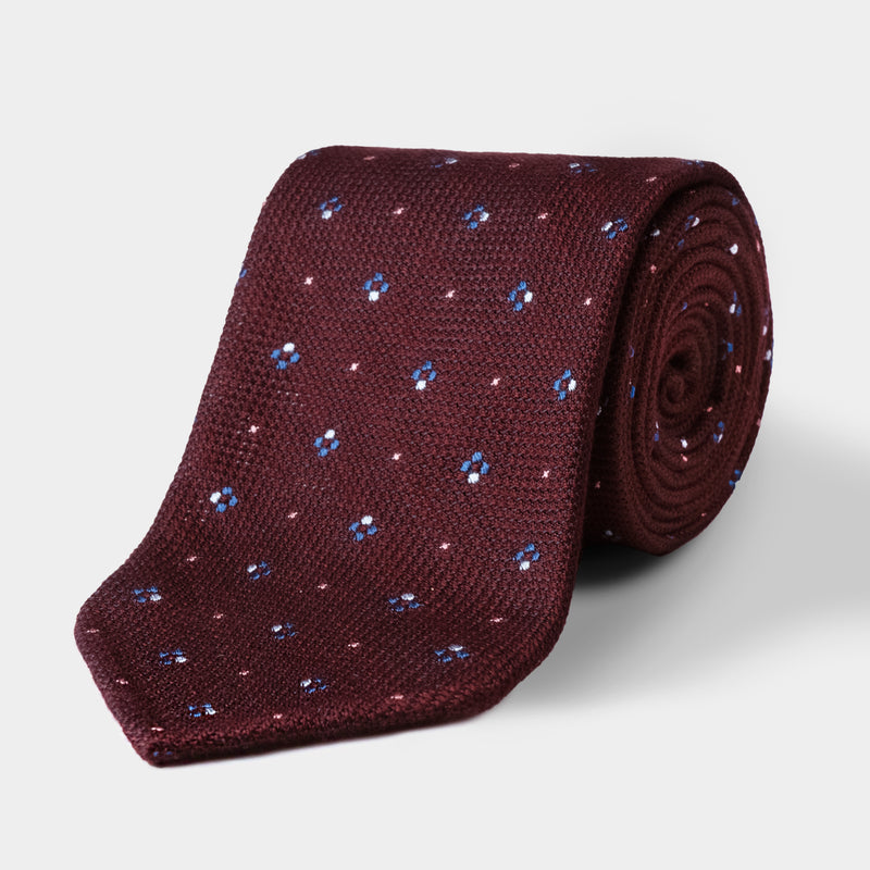 Burgundy & Blue Micro Dot Grenadine Tie £195.00