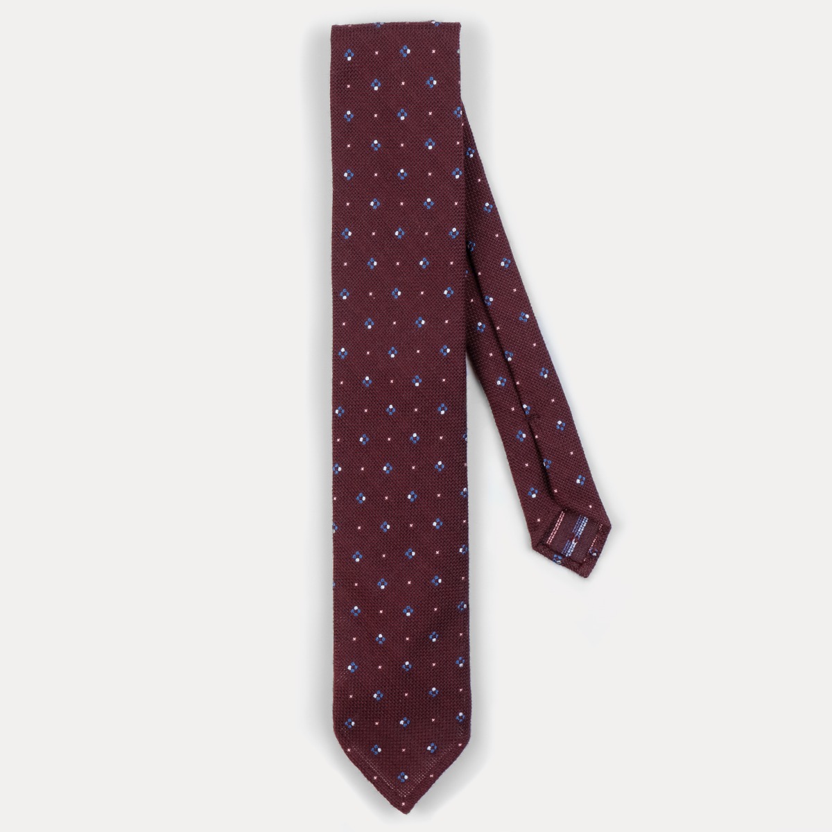 Burgundy & Blue Micro Dot Grenadine Tie