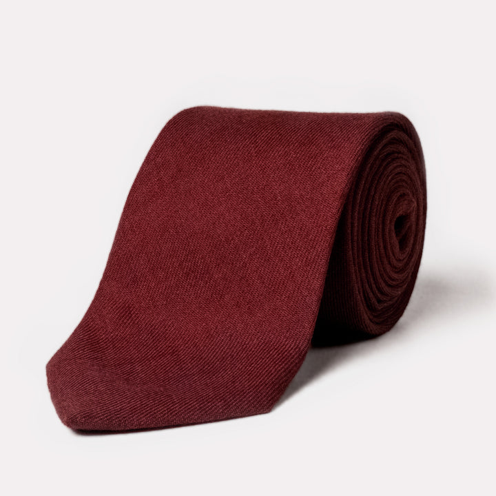 Crimson Red Wool-Cashmere Tie