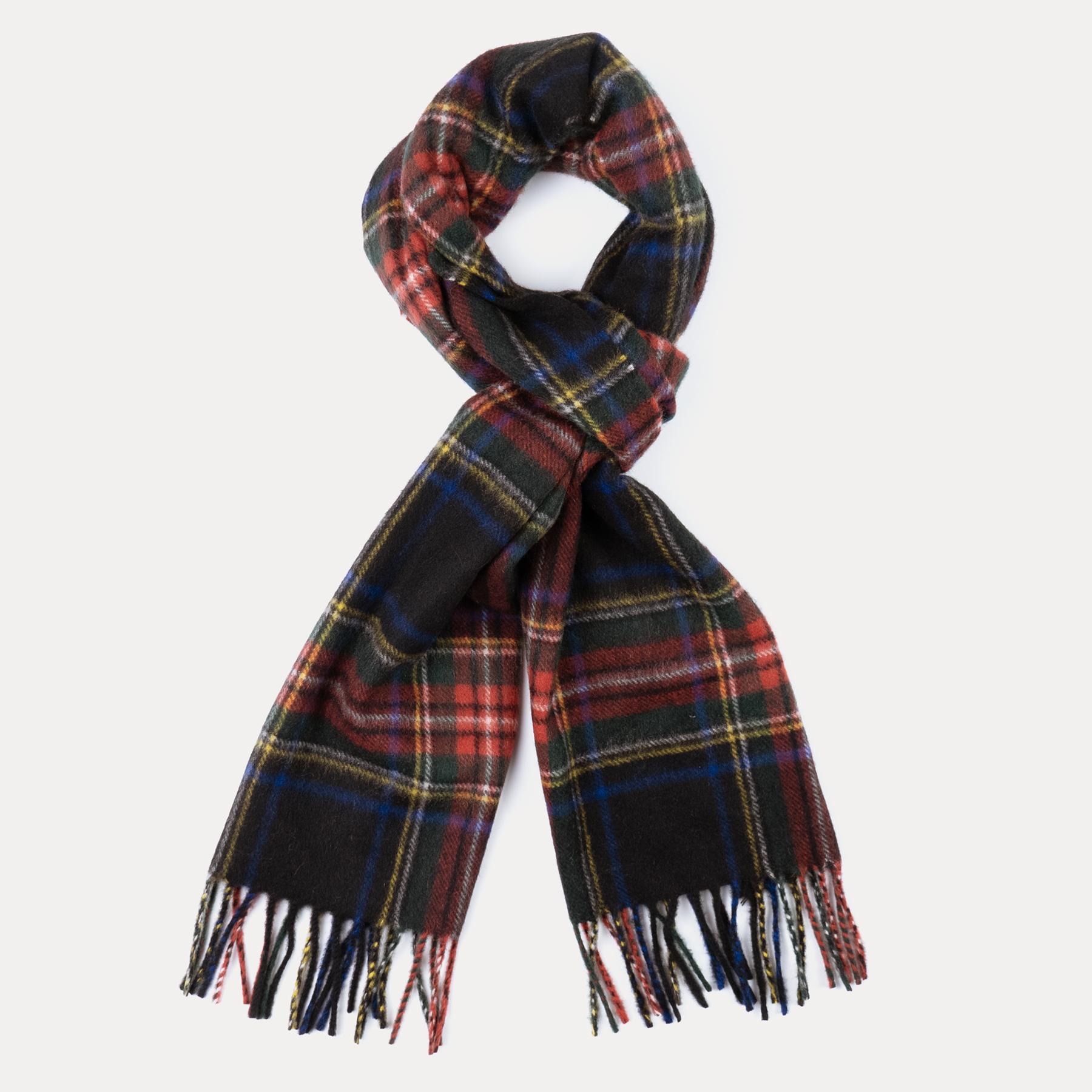 thumbnail image 2 of Women's 100% Cashmere Scarf – Royal Stewart Green Tartan Check Plaid – Made In Scotland, NYC Golden Deal 2 of 3