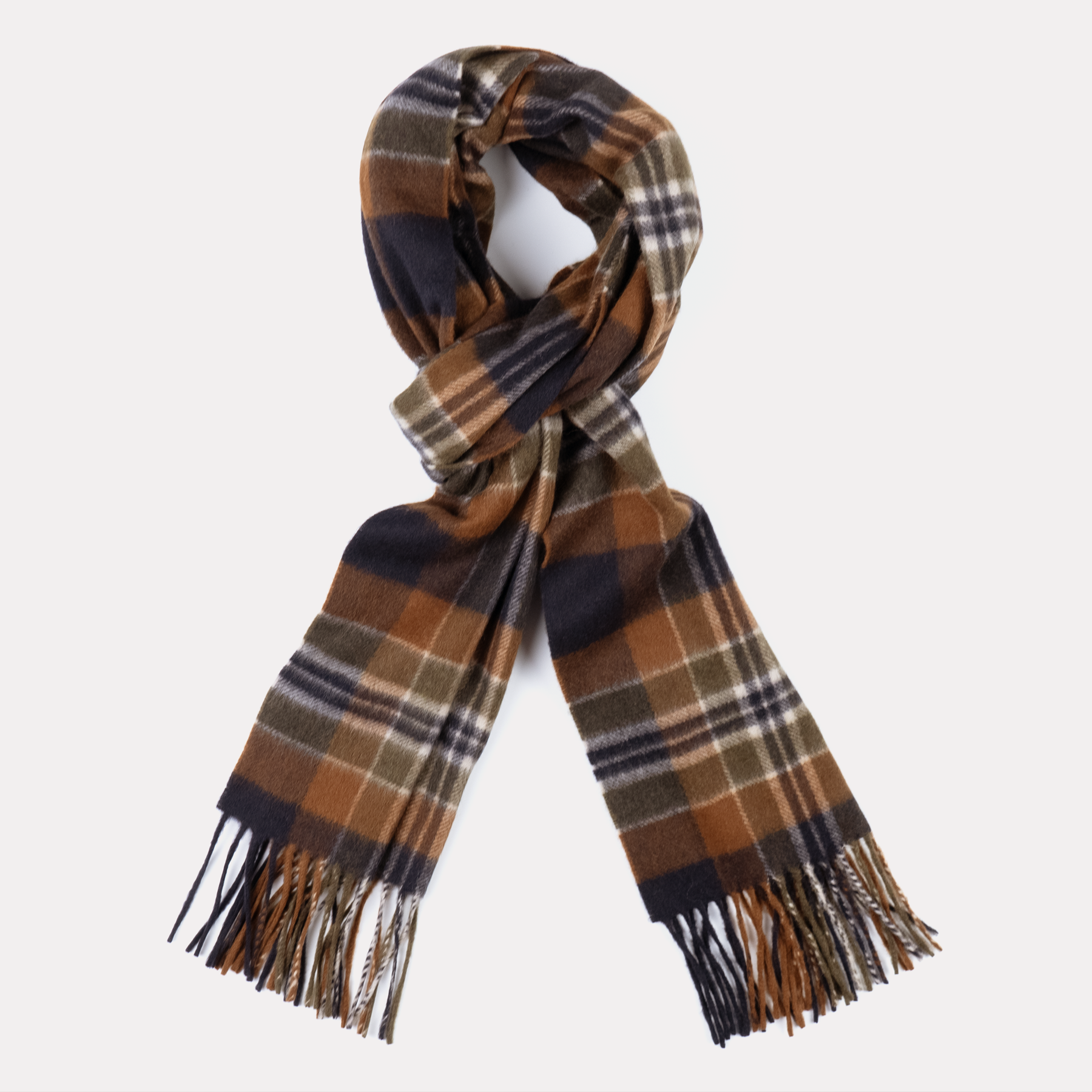 Navy & Rust Orange Plaid Cashmere Scarf – Rampley and Co