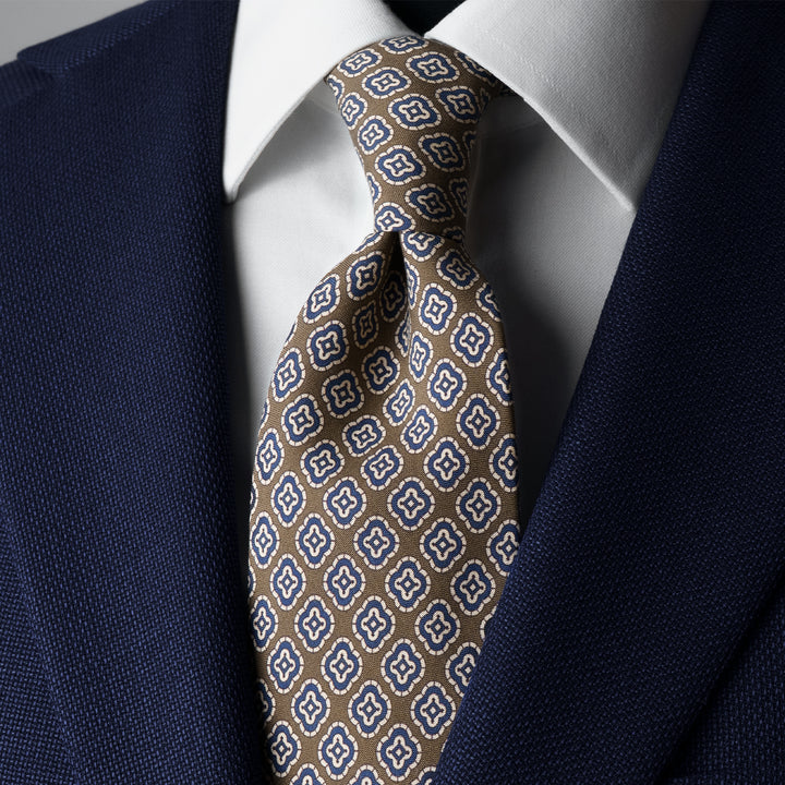 medallion silk tie