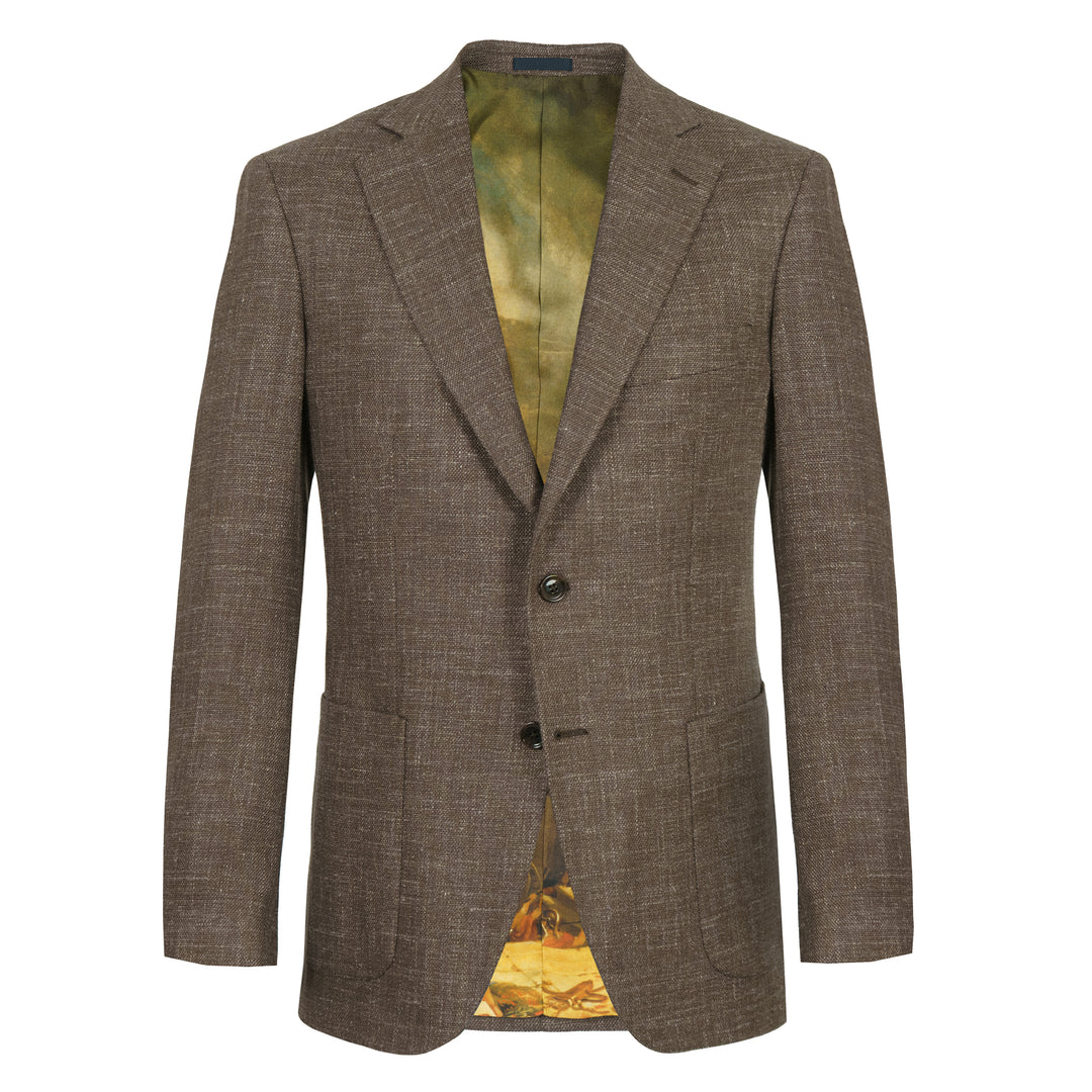 Dark-Brown Hopsack Wool Blend Jacket – Rampley and Co