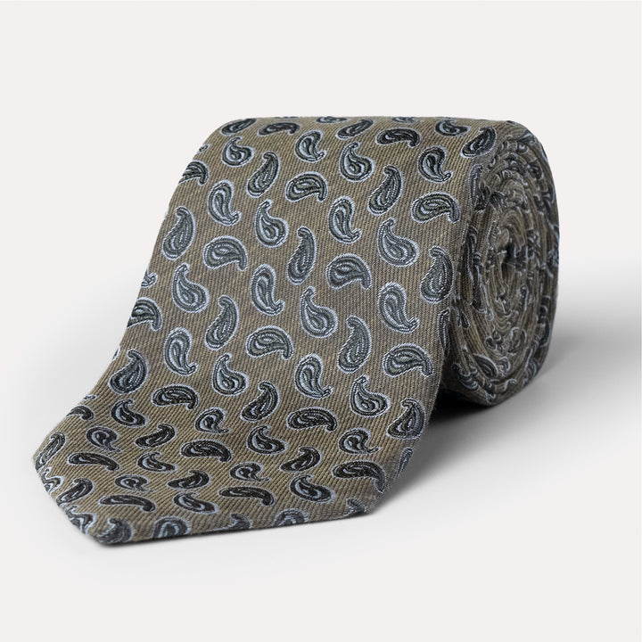 小物 Neck tie Cotton Paisley Print (Navy ) navy-blue-accessories-