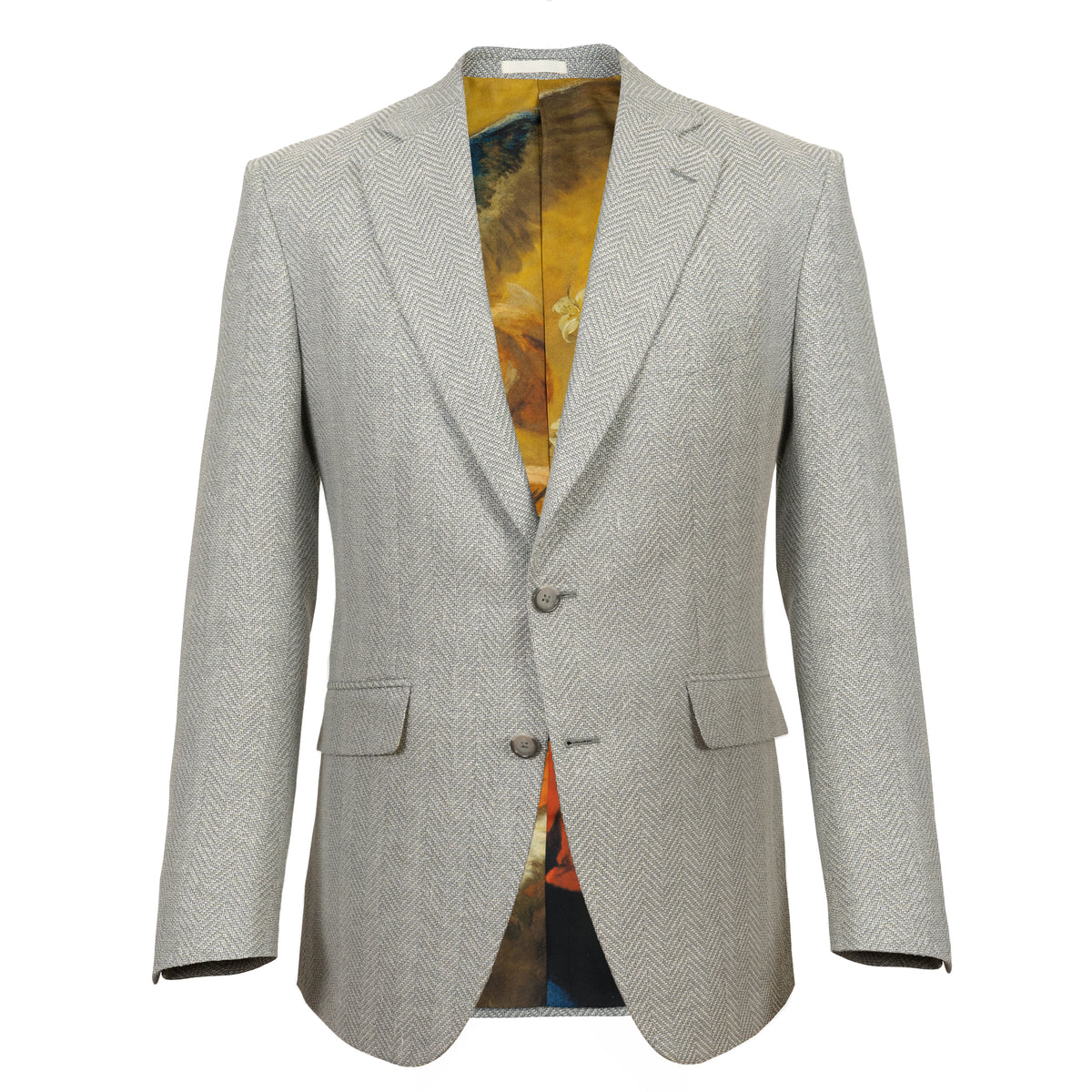 Light-Grey Herringbone Wool-Blend Jacket – Rampley and Co