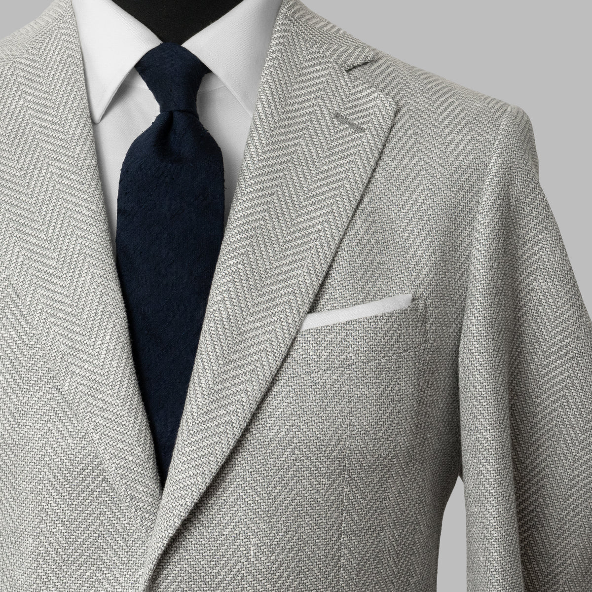 Light-Grey Herringbone Wool-Blend Jacket