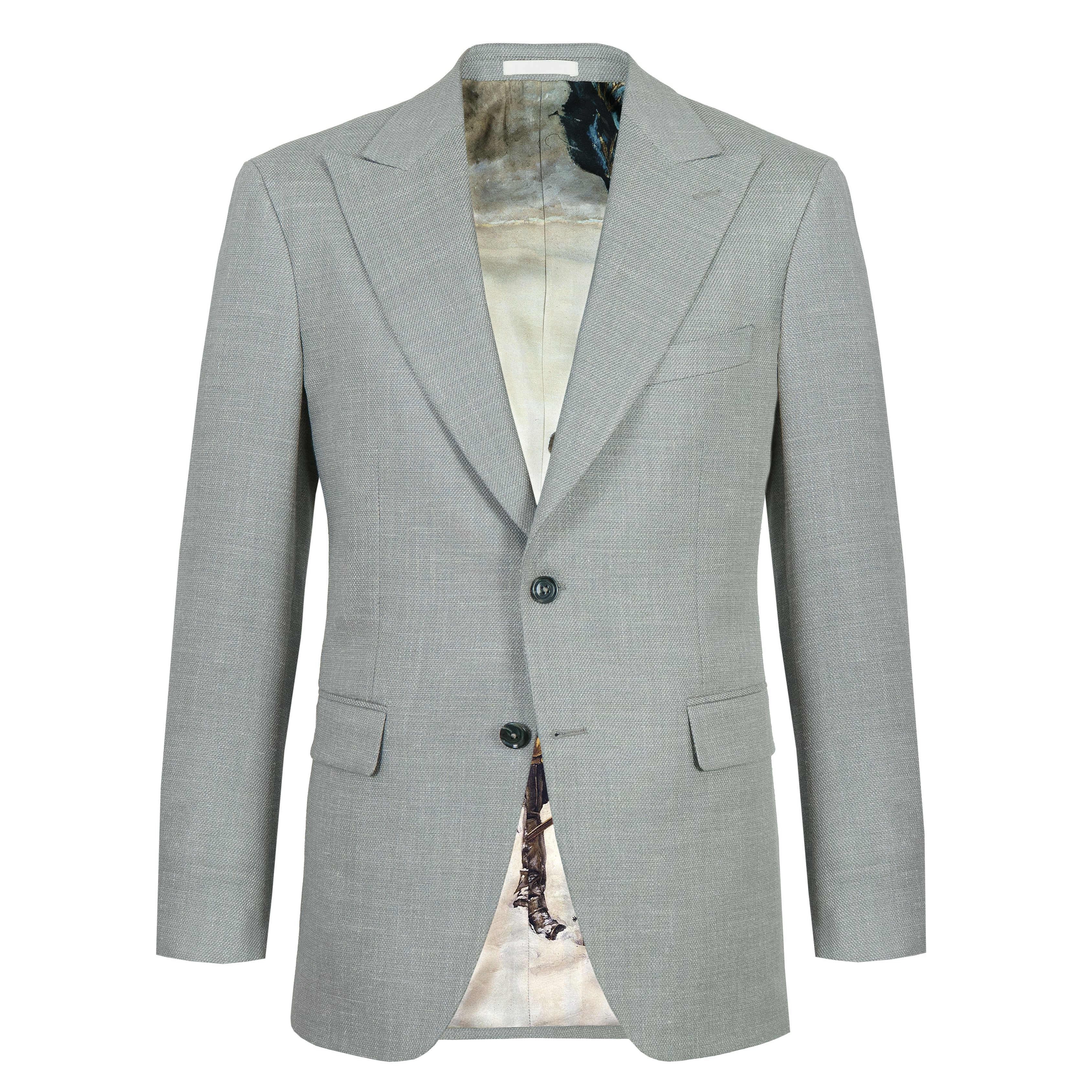 Light-Grey Hopsack Wool Blend Jacket