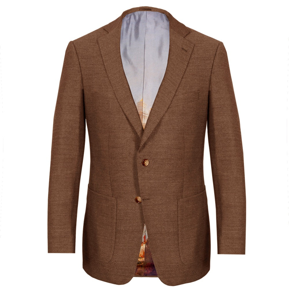 Tobacco Herringbone Merino Wool Jacket – Rampley and Co