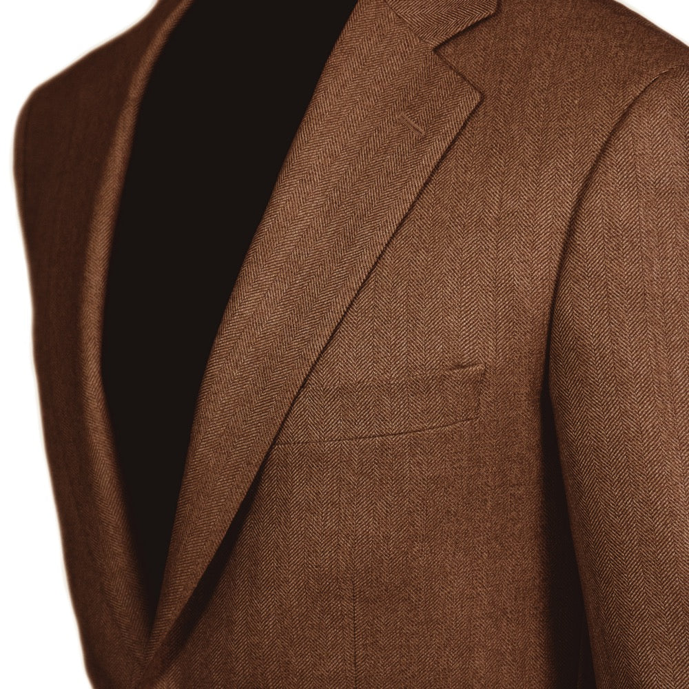 Tobacco Herringbone Merino Wool Jacket – Rampley and Co