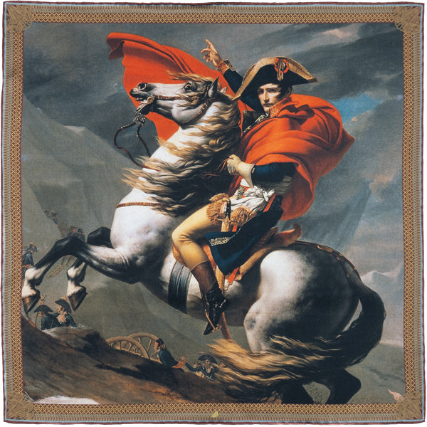 Napoleon Crossing the Alps, in Crimson by Jacques-Louis David