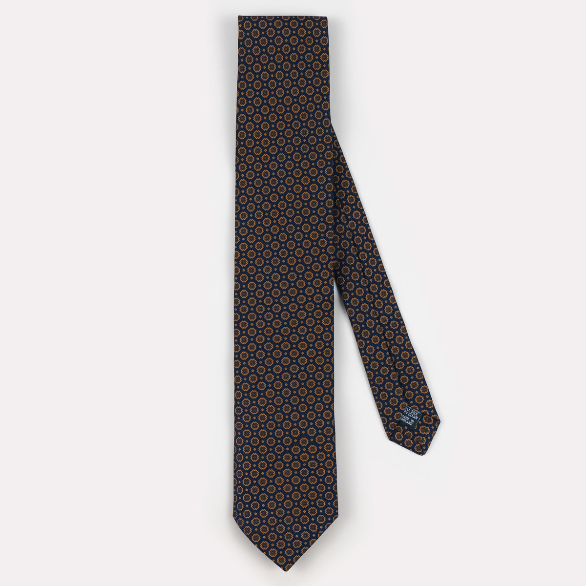 Navy, Bronze & Green Repeat Madder Silk Tie