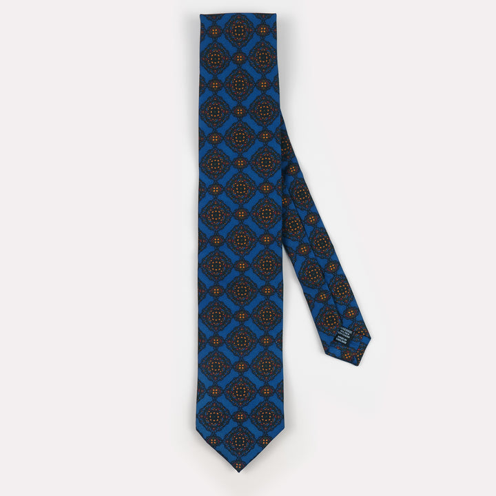 Navy & Burgundy Medallion Madder Silk Tie – Rampley and Co