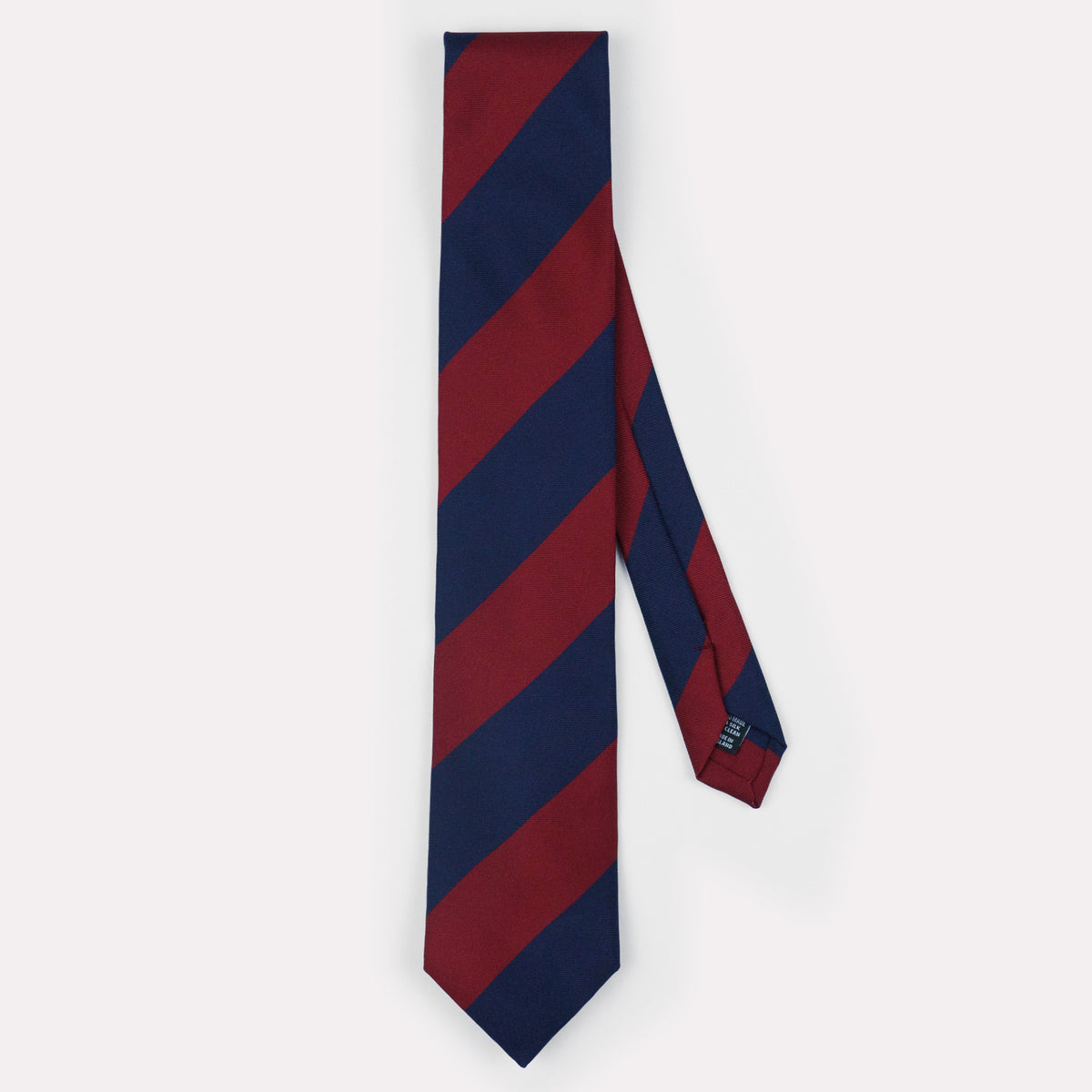 Navy & Burgundy Wide Stripe Silk Tie – Rampley and Co