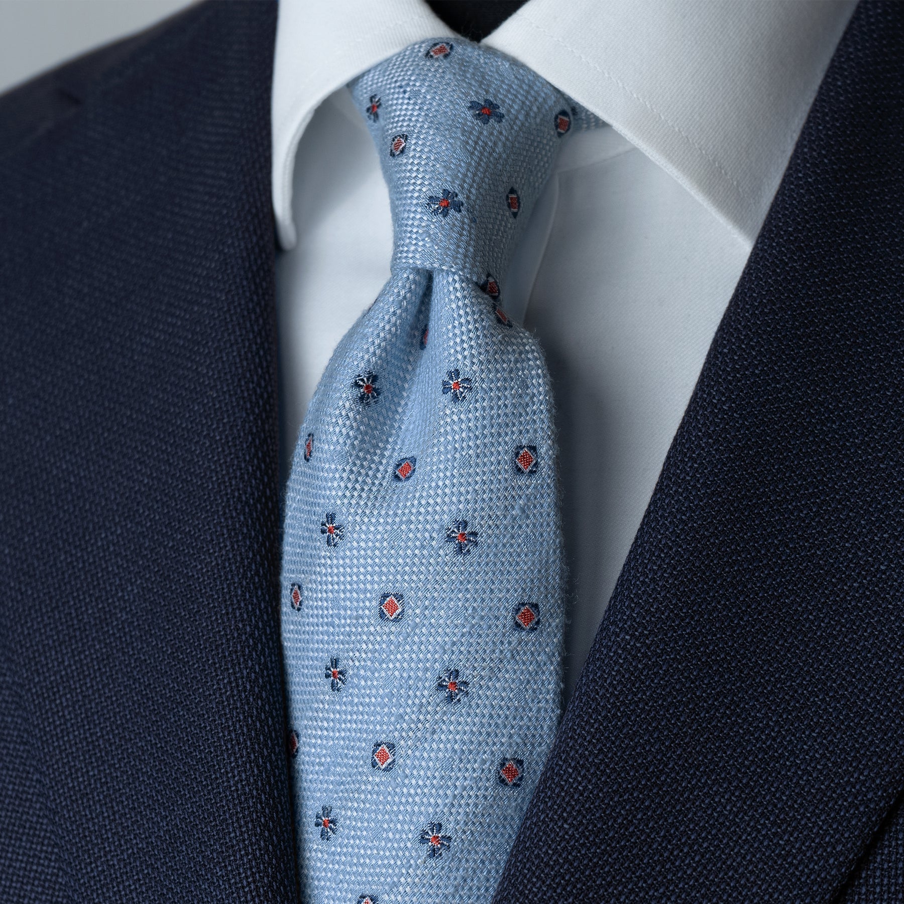 light blue dress shirt red tie Royal Blue Suit with Red Tie and Chain Pin Men's 3 Piece Wedding Sui