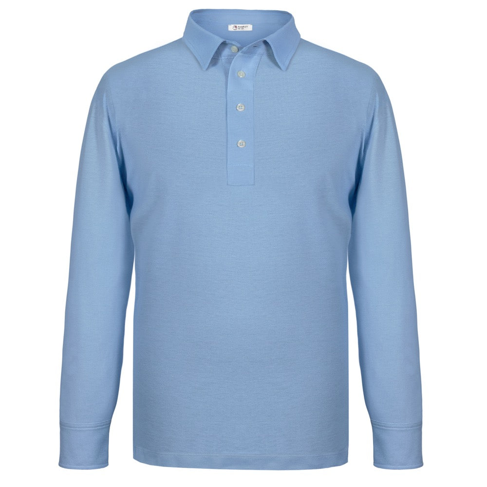 Sky blue long sleeve polo shop