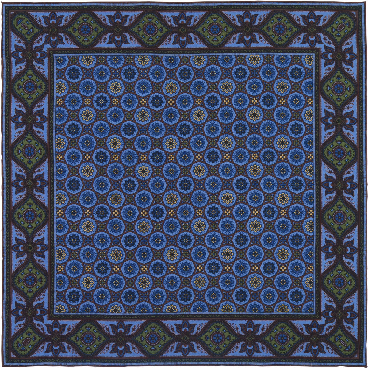 Steel Blue & Green Madder Silk Pocket Square – Rampley and Co