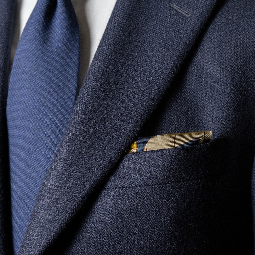 Navy blue suit pocket square on sale