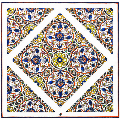 Blue Orange Ottoman Tile Pocket Square