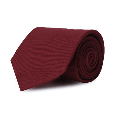 Crimson Red Wool-Cashmere Tie Roll