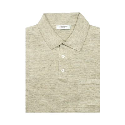 Ecru Linen-Cotton Polo Shirt