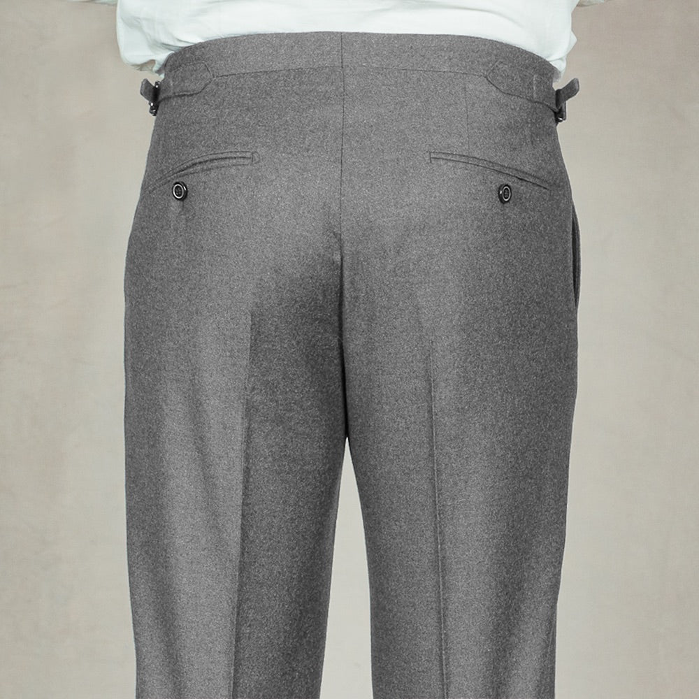 Grey Wool-Cashmere Flannel Trousers – Rampley and Co