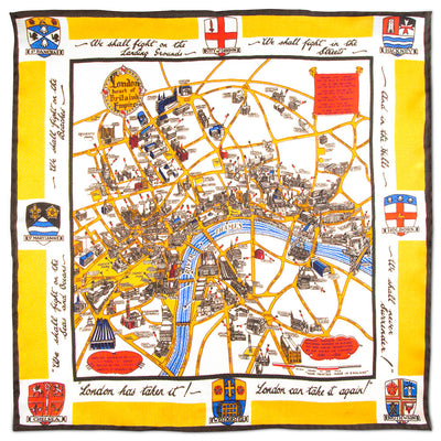 London WWII Bombings Museum of London Pocket Square