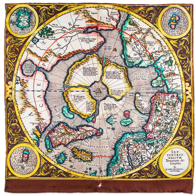 Map of the North Pole Pocket Square