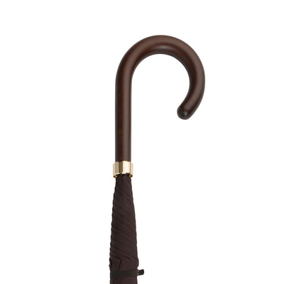 Matt Wood Handle Black Umbrella