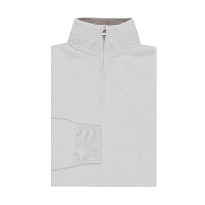 quarter zip mens grey cashmere jumper