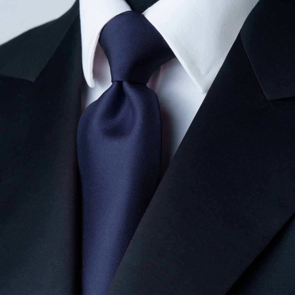 Midnight blue coat and tie online