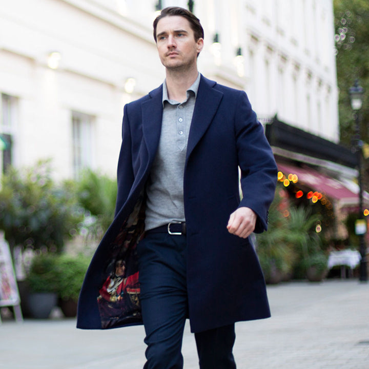 Navy Blue Overcoat Mens TIMIFIS Mens Overcoat Winter Full Length