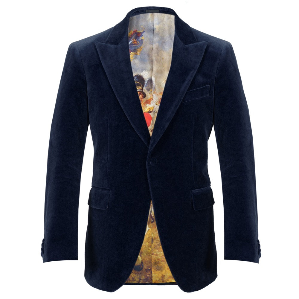 Blazer Mens Dark Blue Velvet Suit Jacket Navy Blue Velvet Jacket