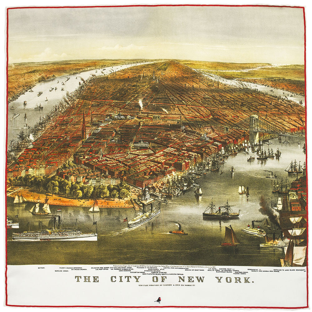 The City of New York Silk Pocket Square