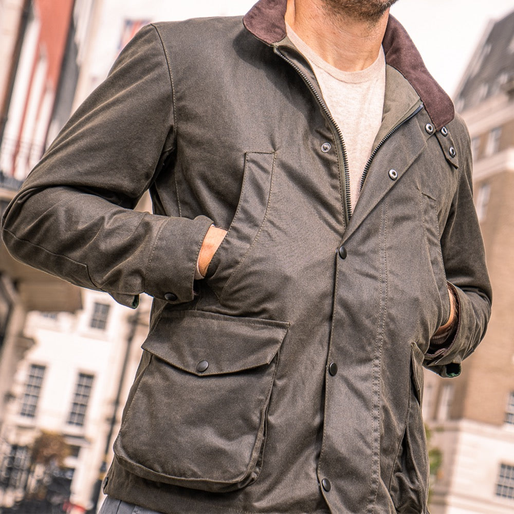 The Holbrook Olive Wax Jacket