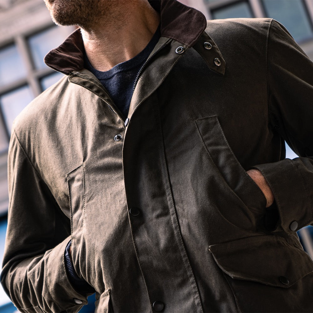 The Holbrook Olive Wax Jacket