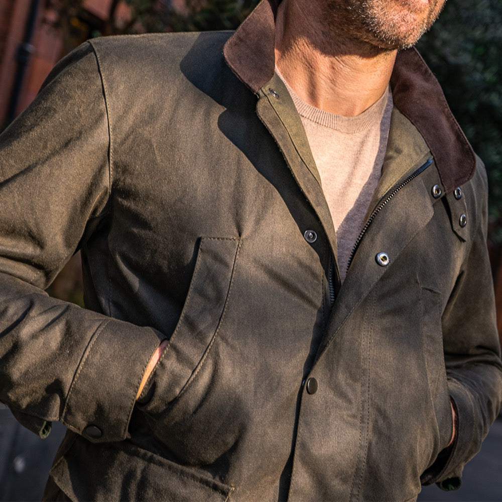 The Holbrook Olive Wax Jacket