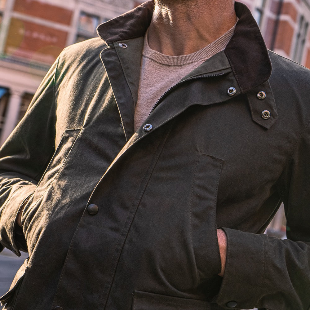 ジャケット・アウター REGEN ZONE 25fw oil-waxed The Holbrook - Olive Wax Jacket – Rampley and Co