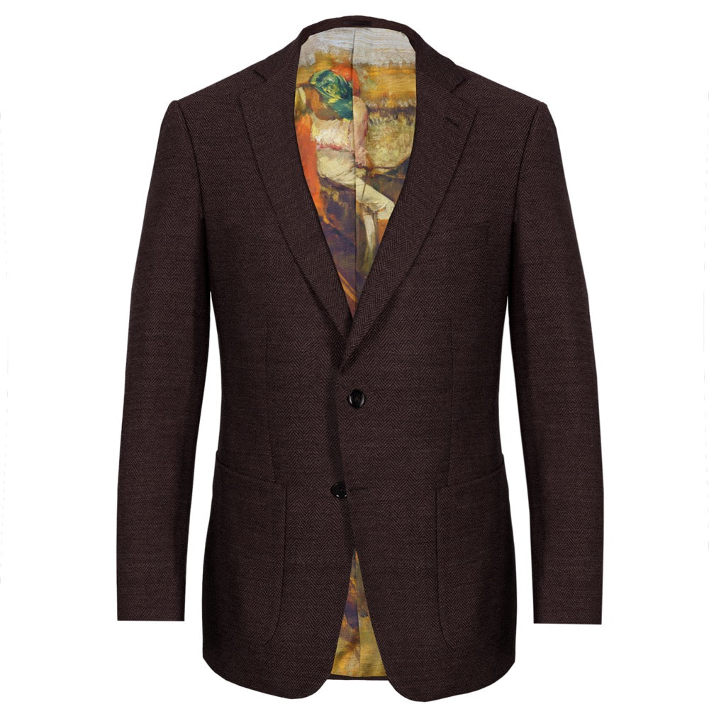 Claret Herringbone Pocket Square Claret Herringbone Pocket Square
