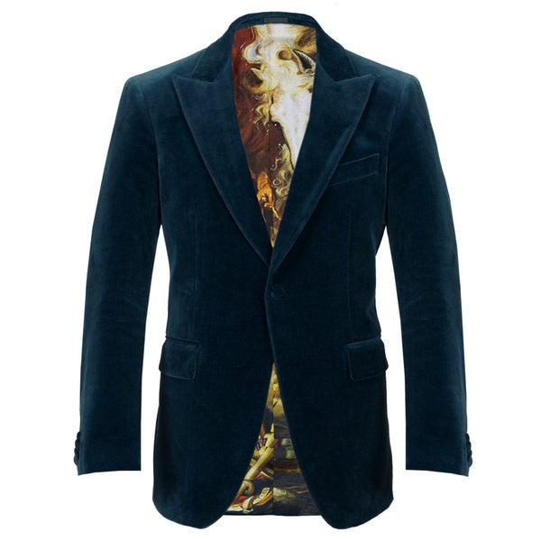Teal velvet blazer sales